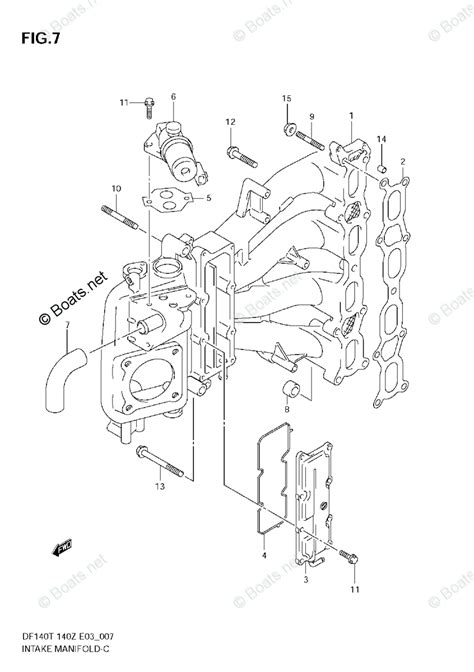 Suzuki Outboard 140hp Oem Parts Diagram For Intake Manifold