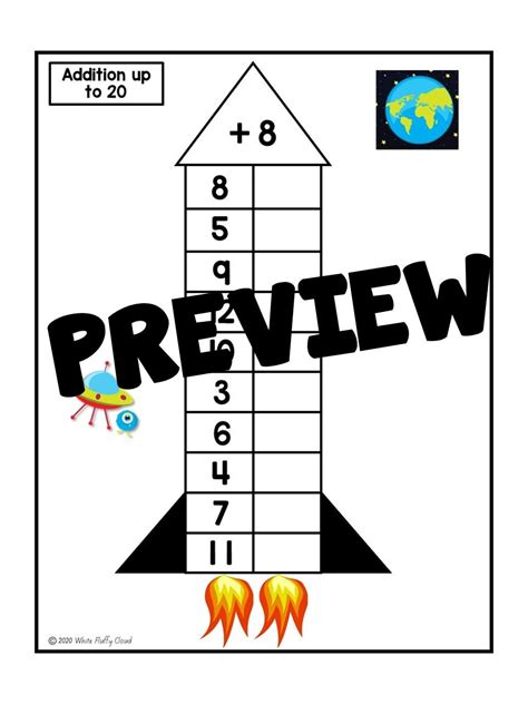 Addition Rockets Up To 20 Activity And Editable Version Basic Facts