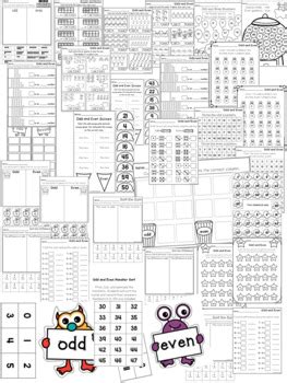 odd   numbers worksheets distance learning packet  grade