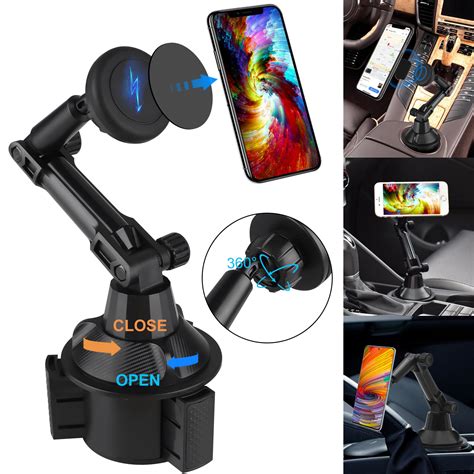 Car Cup Holder Phone Mount Adjustable Magnetic Cup Phone Holder Cradle
