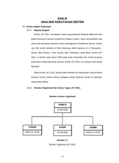 Bab Iii Analisis Kebutuhan Sistem