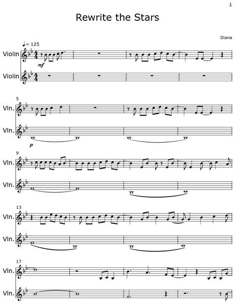 Rewrite The Stars Sheet Music For Violin