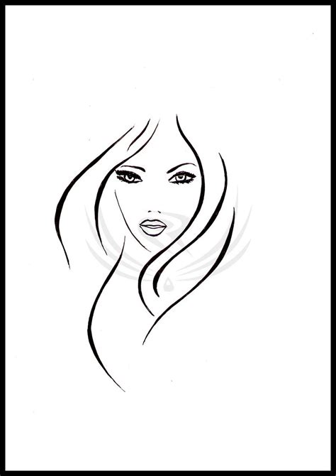 Female Faces Art Drawings Line Art Drawings Woman Face
