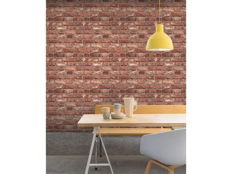 Grandeco Home Vintage Brick Wallpaper A28901 Red