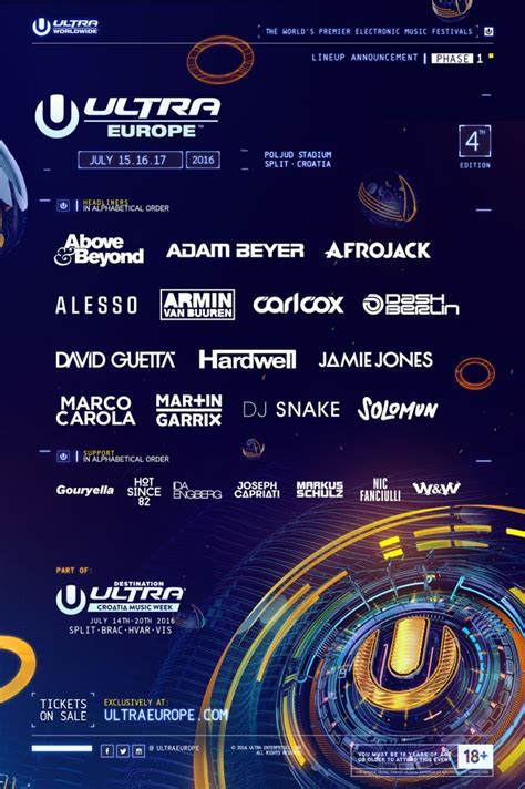 Ultra Europes Phase One Lineup Is Here Ultra Worldwide
