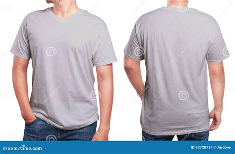 Grey Shirt Front And Back Mockup