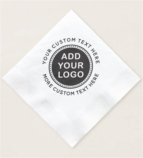 Add Your Own Custom Logo And Text Napkins Zazzle Custom Logos