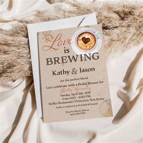 Love Is Brewing Bridal Shower Invitation Template Printable Etsy