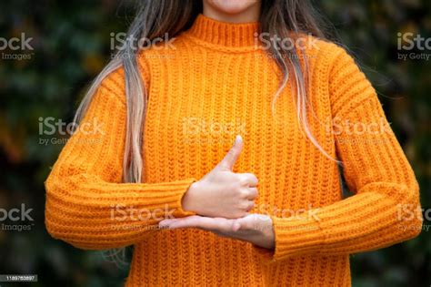 Deaf Woman Using Sign Language Stock Photo Download Image Now Adult