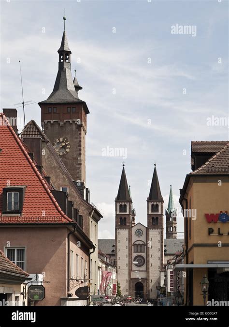Wuerzburg Cathedral And Old Town Hall Germany Stock Photo Alamy