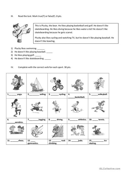 Sports Play Do Go English Esl Worksheets Pdf And Doc