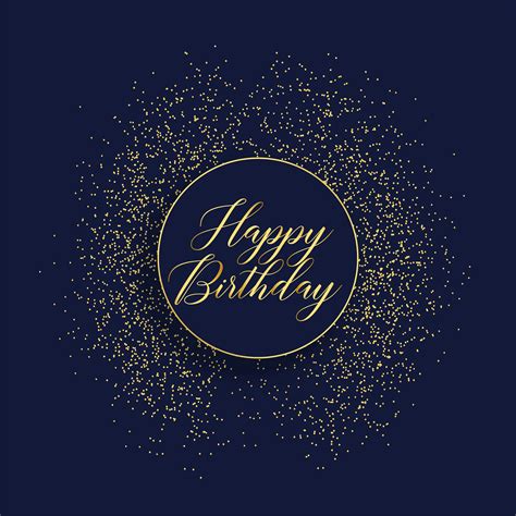 Happy Birthday Stylish Card Design With Glitter Download Free Vector
