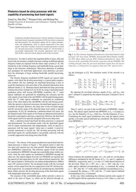 Pdf Photonics‐based De‐chirp Processor With The Capability Of