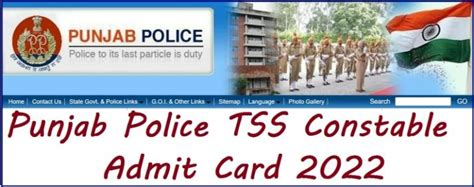 Punjab Police Tss Admit Card Phase Out Constable Si