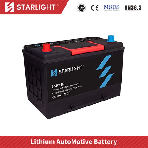 12v 95d31r Lithium Ion Car Batterystarter Battery With Bms Lifepo4