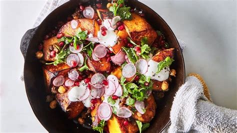 One Skillet Roasted Butternut Squash With Spiced Chickpeas Recipe In