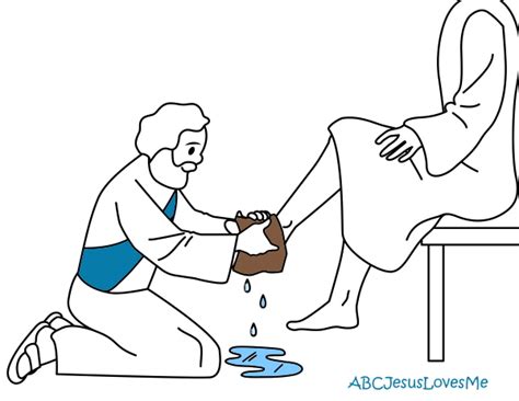 46 Jesus Washes Disciples Feet Coloring