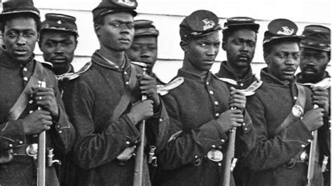 African American Union Soldiers Pose For A Photograph During The Civil