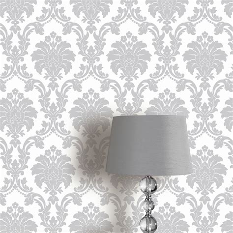 Arthouse Romeo Damask Wallpaper Black Blush Grey Cream Feature