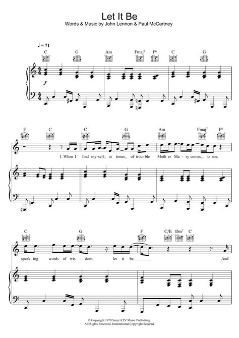 Get Let It Be Sheet Music By The Beatles As A Digital Notation File
