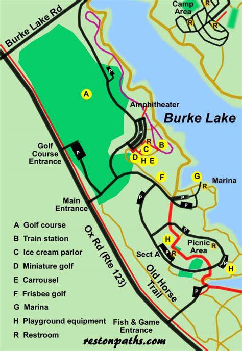 Burke Lake Park Map Map Of California Coast Cities