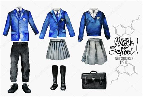 Watercolor School Uniform — Stock Vector © Homunkulus28 91248536