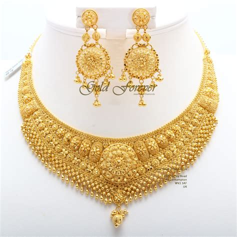 22 Carat Indian Gold Necklace Set 748 Grams Code Ns1076 F34