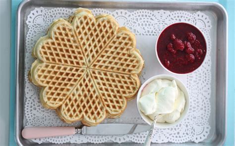 Norwegian Heart Waffles Made With Buttermilk Passion For Baking