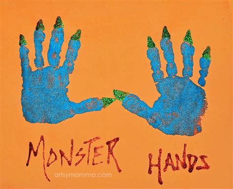 How To Make Cute Handprint Monster Hands Fun Handprint Art
