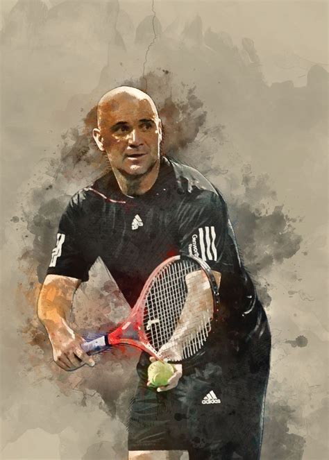 Andre Agassi Poster By Vec Group Displate Andre Agassi Cool