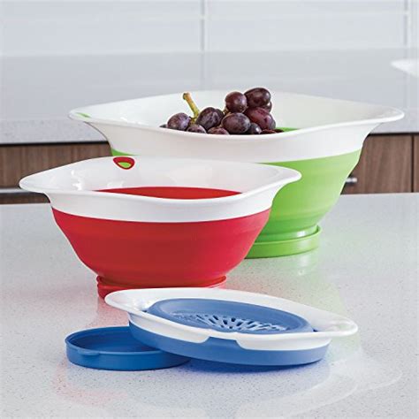 1 X Prepworks 3 Piece Collapsible Colander Set With Drip Catching Base