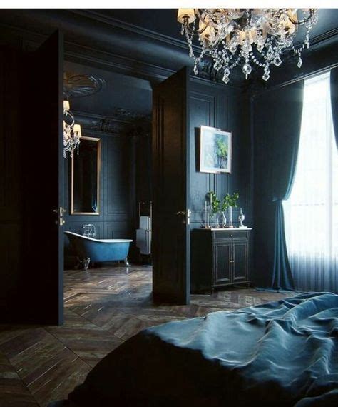 30 Inspiring Dark Blue Bedroom Walls Ideas Modern Gothic White