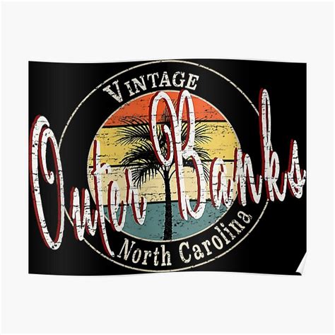Vintage Outer Banks North Carolina Poster By Fnfgame Redbubble