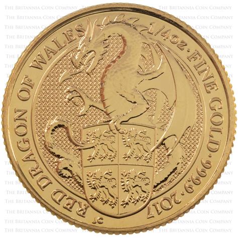 2017 Gold Red Dragon Of Wales 14oz Bullion Coin