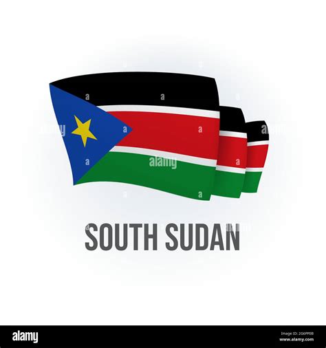 vector flag of south sudan south sudanese waving flag vector illustration stock vector image