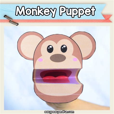 Monkey Puppet Printable Monkey Puppet Puppets Monkey Crafts