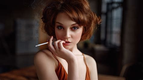 Smoking Red Head Short Hair X Download Hd Wallpaper