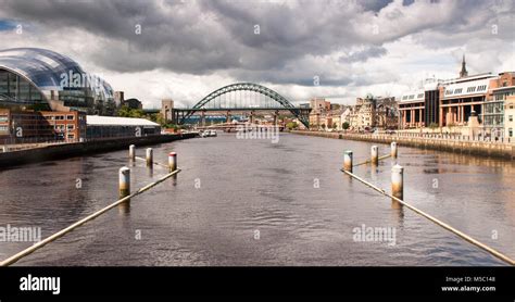The River Tyne Through Newcastle And Gateshead With Sage Gateshead On