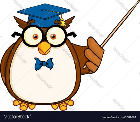 Owl Teacher Cartoon Royalty Free Vector Image Vectorstock