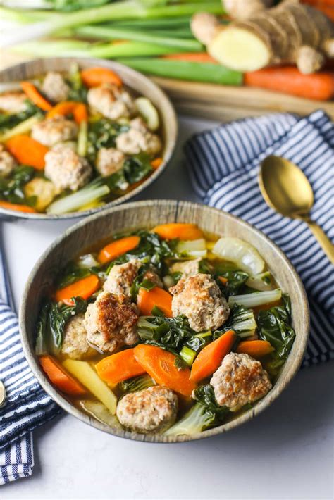 Ginger Pork Meatball Soup With Bok Choy Yay For Food