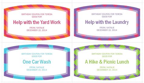 Birthday T Coupons Birthday T Coupons Template