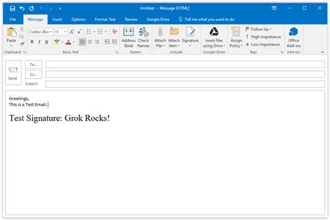 Outlook 2016 Create A Signature Grok Knowledge Base