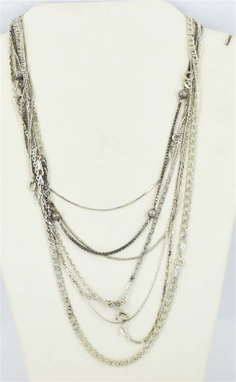 Assorted Italian Sterling Silver Chains 32g Weight Necklacechain