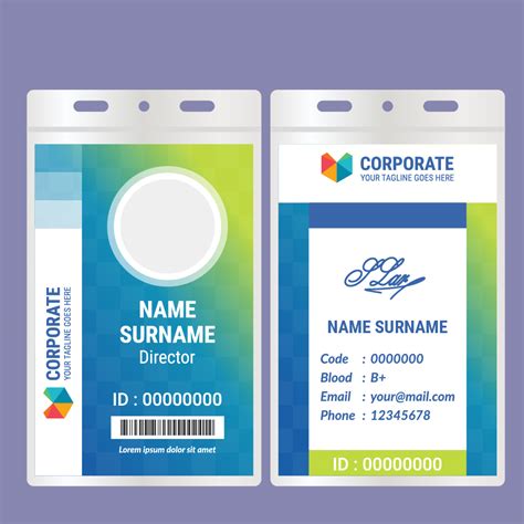 Check spelling or type a new query. Bright Green Blue Gradient Id Card Template Design - Download Free Vectors, Clipart Graphics ...