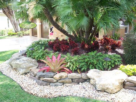 Circular Driveway Landscaping Landscape Tropical With Fern Rectangular