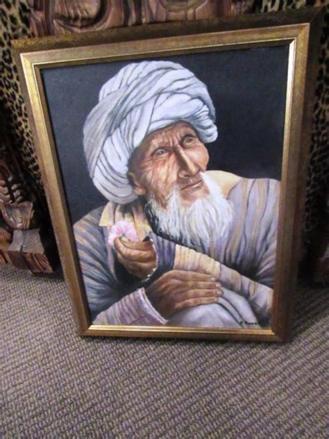 Original Vintage Oil On Canvass The Wise One Signed Lower Right By P