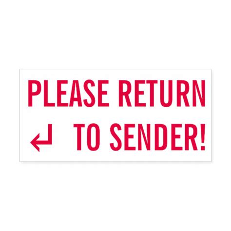 Please Return To Sender Rubber Stamp Zazzle