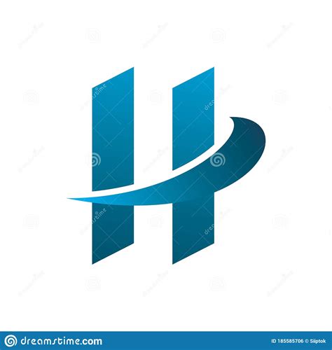 Blue Color Unique Initial Letter H Logo Design Stock Illustration