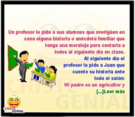 Alumnos cuentan anécdota familiar. Un profesor le pide a sus alumnos