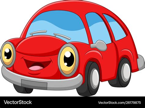 Big Red Car Cartoon